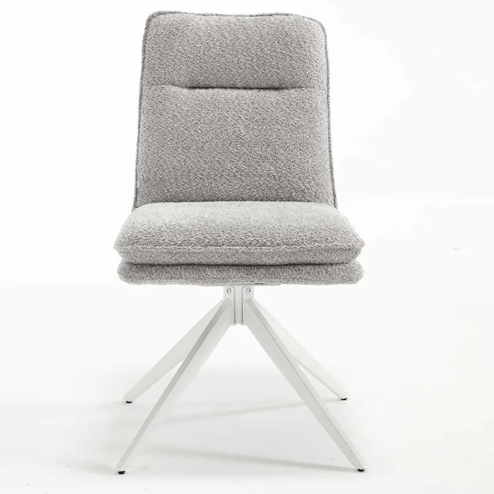 Wohnen Stühle<Esszimmer Drehstühle in Grau Boucle - Topra (2er Set)
