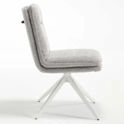 Wohnen Stühle<Esszimmer Drehstühle in Grau Boucle - Topra (2er Set)