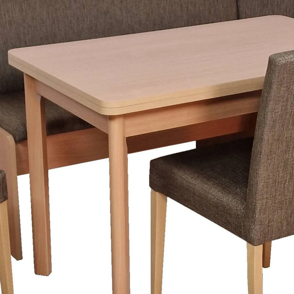 Wohnen Sitzgruppe<Esszimmer Eckbank Gruppe in Braun - Virenzio (vierteilig)