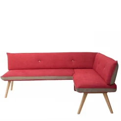 Wohnen Sitzbank<Esszimmer Eckbank in Rot mit Beige - Laudion