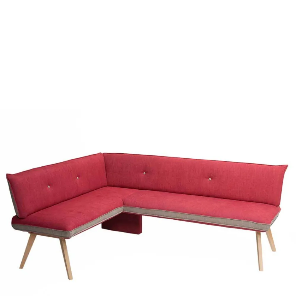 Wohnen Sitzbank<Esszimmer Eckbank in Rot mit Beige - Laudion