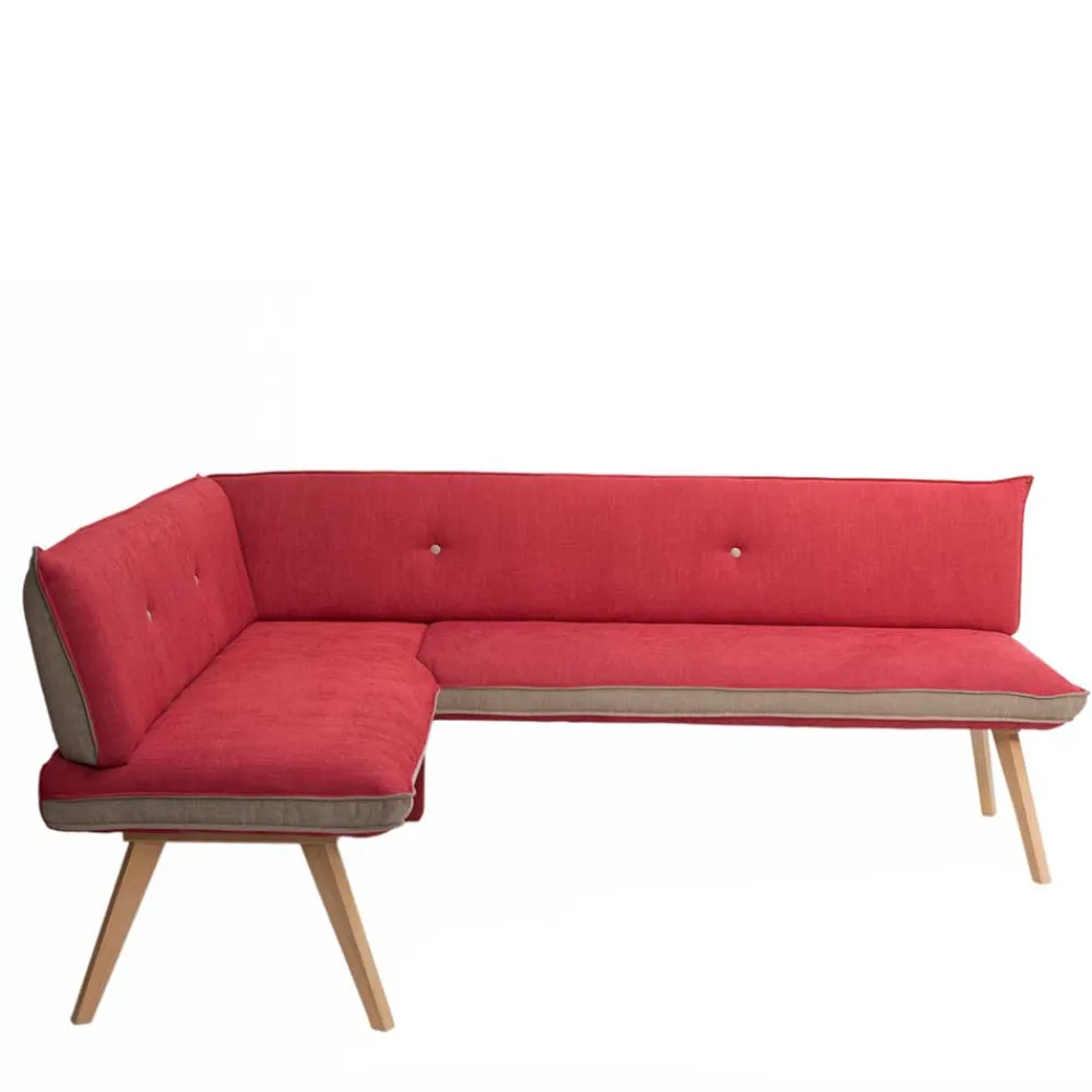 Wohnen Sitzbank<Esszimmer Eckbank in Rot mit Beige - Laudion
