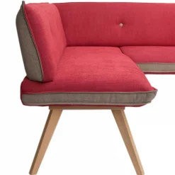 Wohnen Sitzbank<Esszimmer Eckbank in Rot mit Beige - Laudion