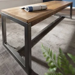 Wohnen Sitzbank<Esszimmer Esstisch Bank mit Holzsitz aus Mango - Ligurcia