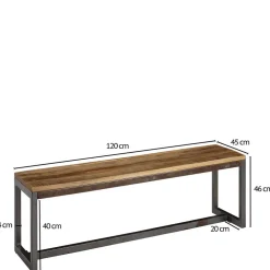 Wohnen Sitzbank<Esszimmer Esstisch Bank mit Holzsitz aus Mango - Ligurcia
