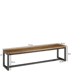 Wohnen Sitzbank<Esszimmer Esstisch Bank mit Holzsitz aus Mango - Ligurcia