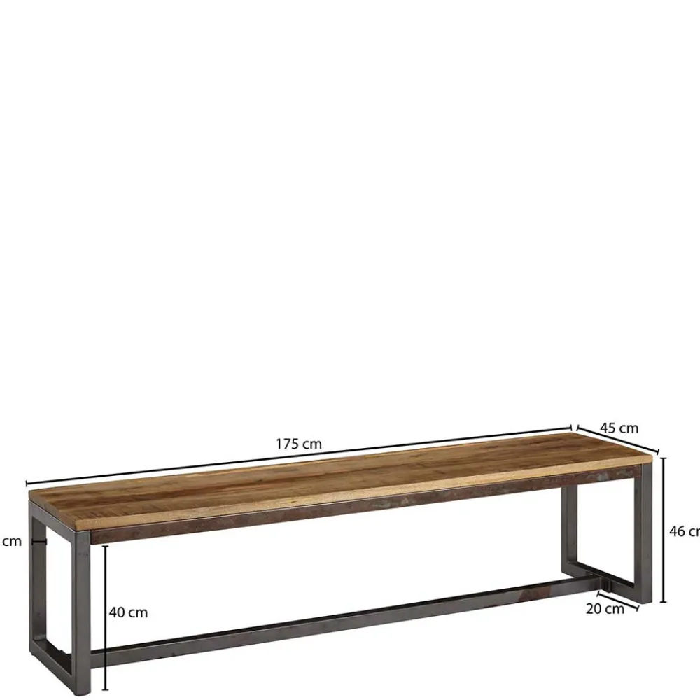Wohnen Sitzbank<Esszimmer Esstisch Bank mit Holzsitz aus Mango - Ligurcia
