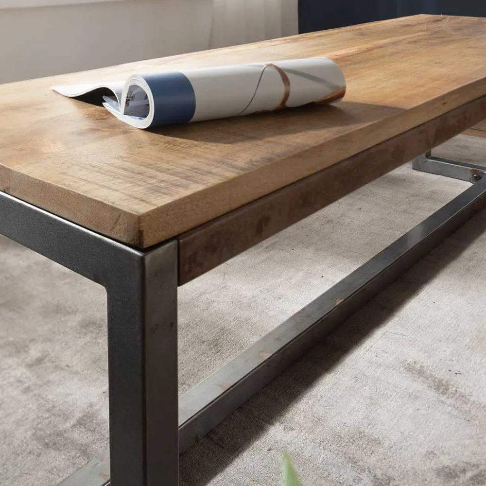 Wohnen Sitzbank<Esszimmer Esstisch Bank mit Holzsitz aus Mango - Ligurcia