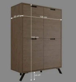 Wohnen Highboards<Esszimmer Highboard Rodonda im Retro Style