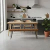 Wohnen Sitzbank<Esszimmer Holzbank aus Sheesham massiv Tohema mit Metall Gestell