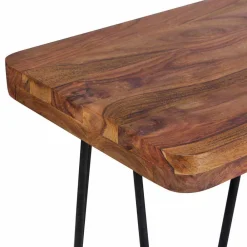 Wohnen Sitzbank<Esszimmer Holzbank aus Sheesham massiv Tohema mit Metall Gestell