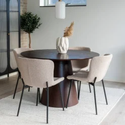 Wohnen Tische<Esszimmer Möbelset mit rundem Tisch - Crystono (fünfteilig)
