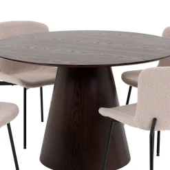 Wohnen Tische<Esszimmer Möbelset mit rundem Tisch - Crystono (fünfteilig)
