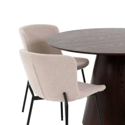 Wohnen Tische<Esszimmer Möbelset mit rundem Tisch - Crystono (fünfteilig)