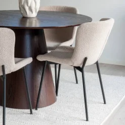 Wohnen Tische<Esszimmer Möbelset mit rundem Tisch - Crystono (fünfteilig)