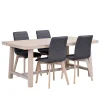 Wohnen Sitzgruppe<Esszimmer 4-Personen Gruppe White Wash - Dioca (fünfteilig)