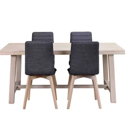 Wohnen Sitzgruppe<Esszimmer 4-Personen Gruppe White Wash - Dioca (fünfteilig)