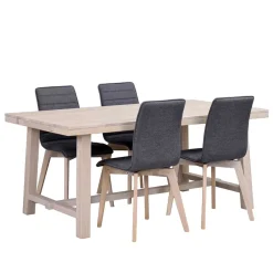 Wohnen Sitzgruppe<Esszimmer 4-Personen Gruppe White Wash - Dioca (fünfteilig)