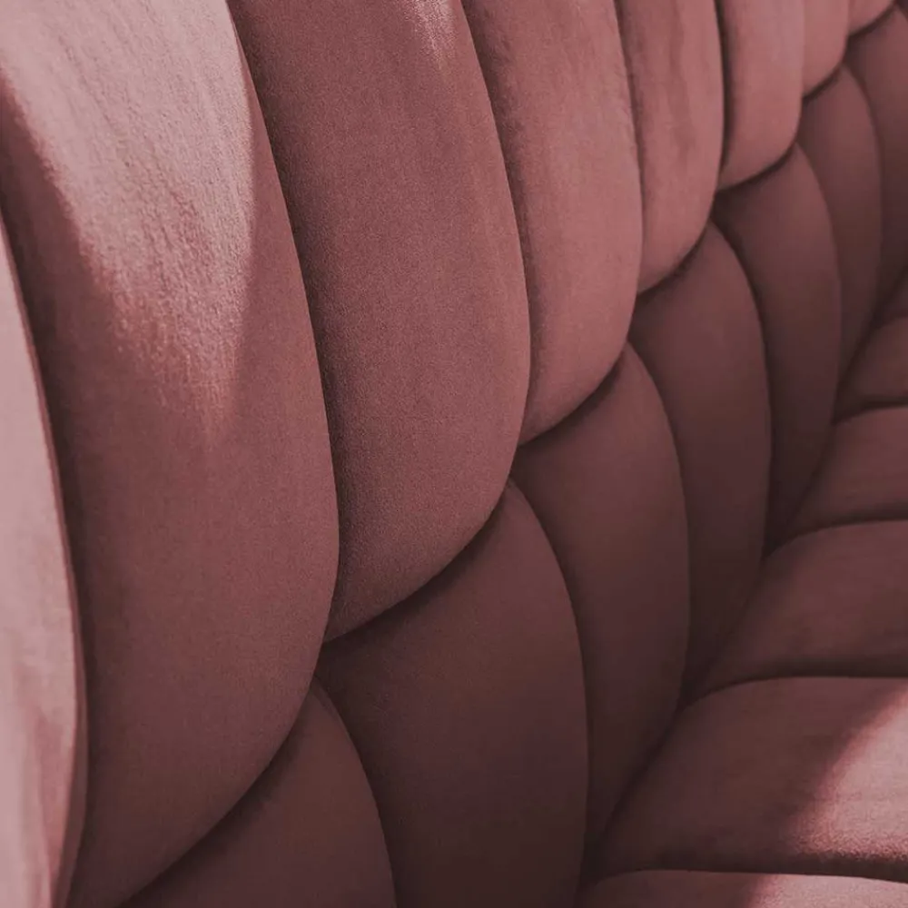 Wohnen Sitzbank<Esszimmer Polsterbank in Rosa Samt - Miobelda