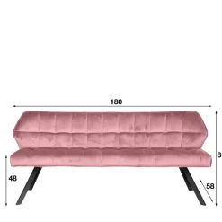 Wohnen Sitzbank<Esszimmer Polsterbank in Rosa Samt - Miobelda