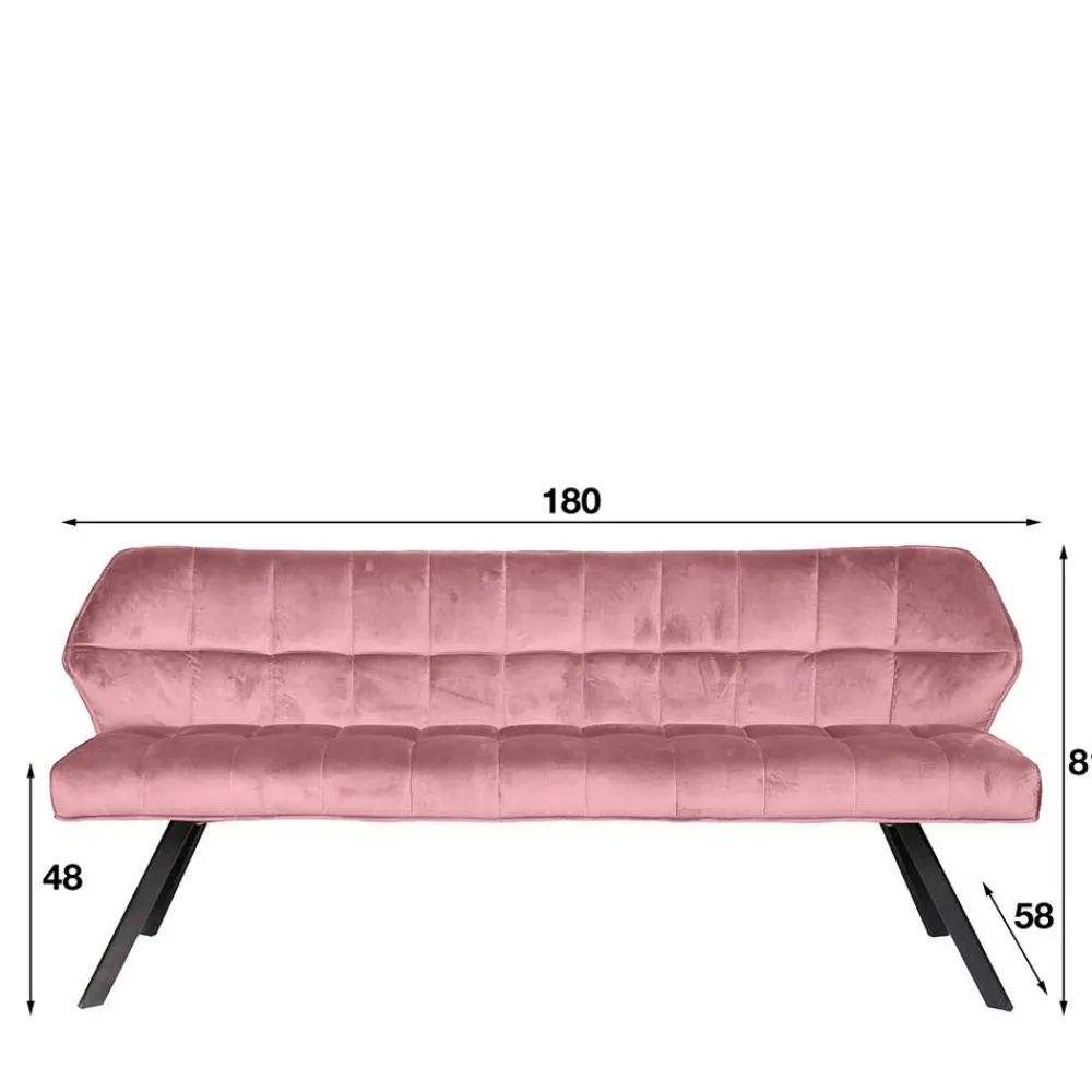 Wohnen Sitzbank<Esszimmer Polsterbank in Rosa Samt - Miobelda
