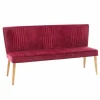 Wohnen Sitzbank<Esszimmer Polsterbank in Velours Pink Dunkel Neo & Eiche