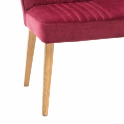 Wohnen Sitzbank<Esszimmer Polsterbank in Velours Pink Dunkel Neo & Eiche