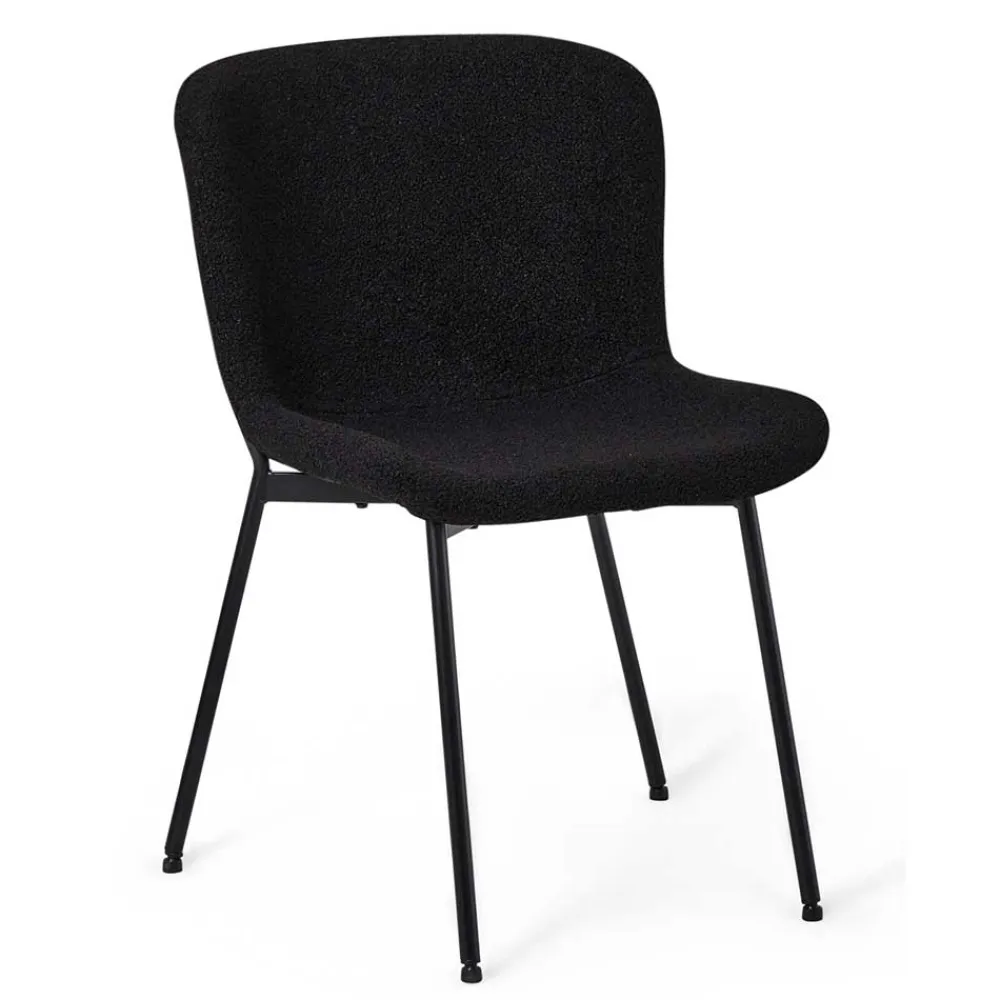 Wohnen Stühle<Esszimmer Polsterstuhl in Schwarz - Caleena (2er Set)