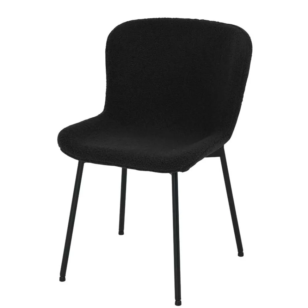 Wohnen Stühle<Esszimmer Polsterstuhl in Schwarz - Caleena (2er Set)