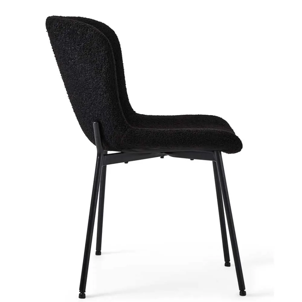 Wohnen Stühle<Esszimmer Polsterstuhl in Schwarz - Caleena (2er Set)