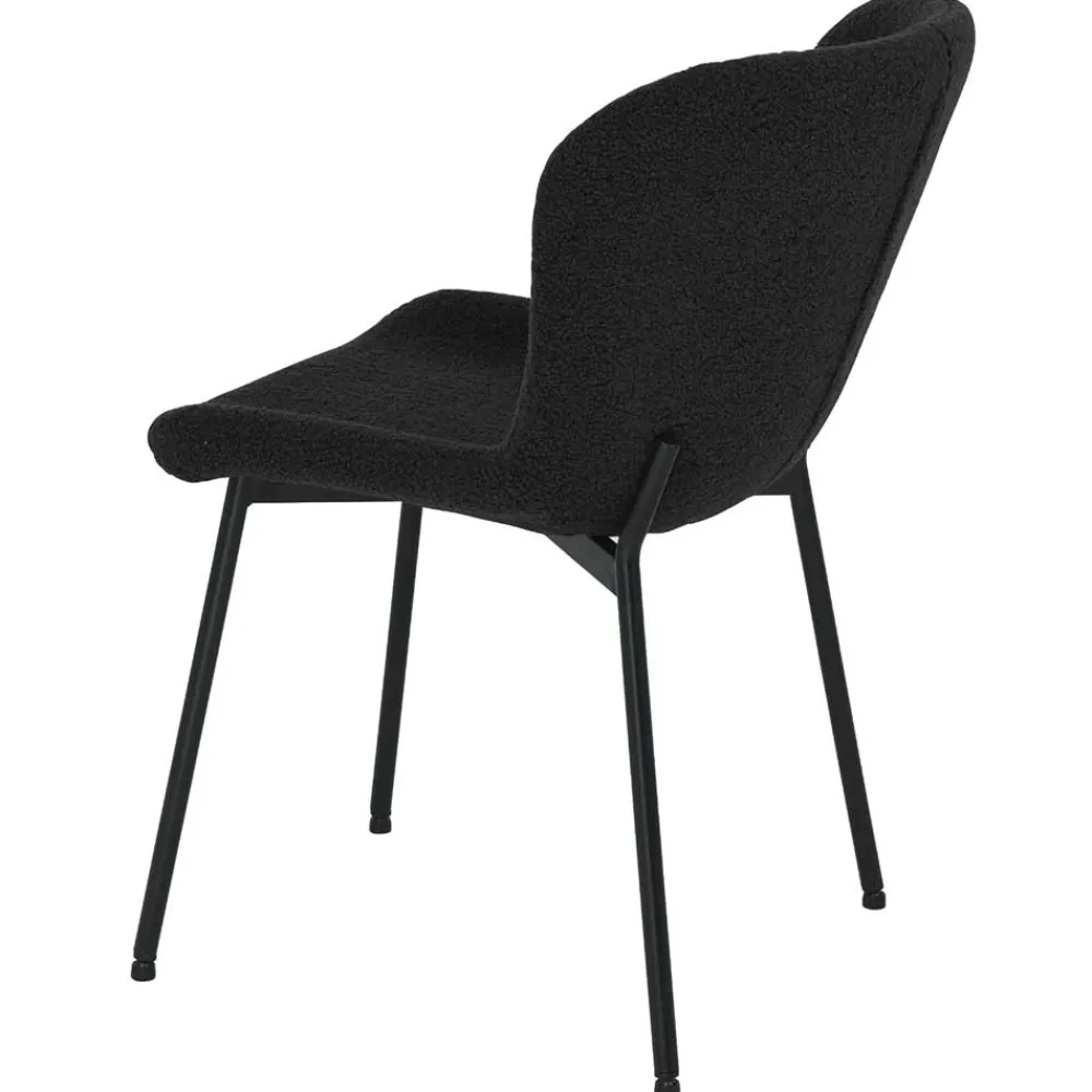 Wohnen Stühle<Esszimmer Polsterstuhl in Schwarz - Caleena (2er Set)