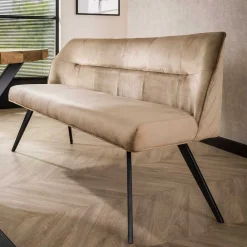 Wohnen Sitzbank<Esszimmer Samt Polsterbank in Beige - Valbreda