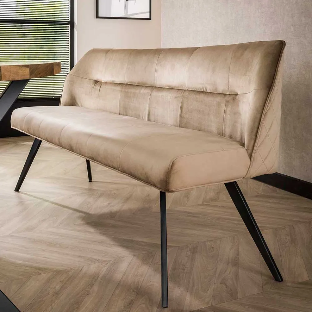 Wohnen Sitzbank<Esszimmer Samt Polsterbank in Beige - Valbreda