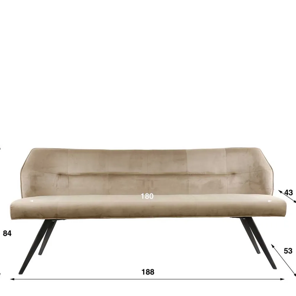 Wohnen Sitzbank<Esszimmer Samt Polsterbank in Beige - Valbreda