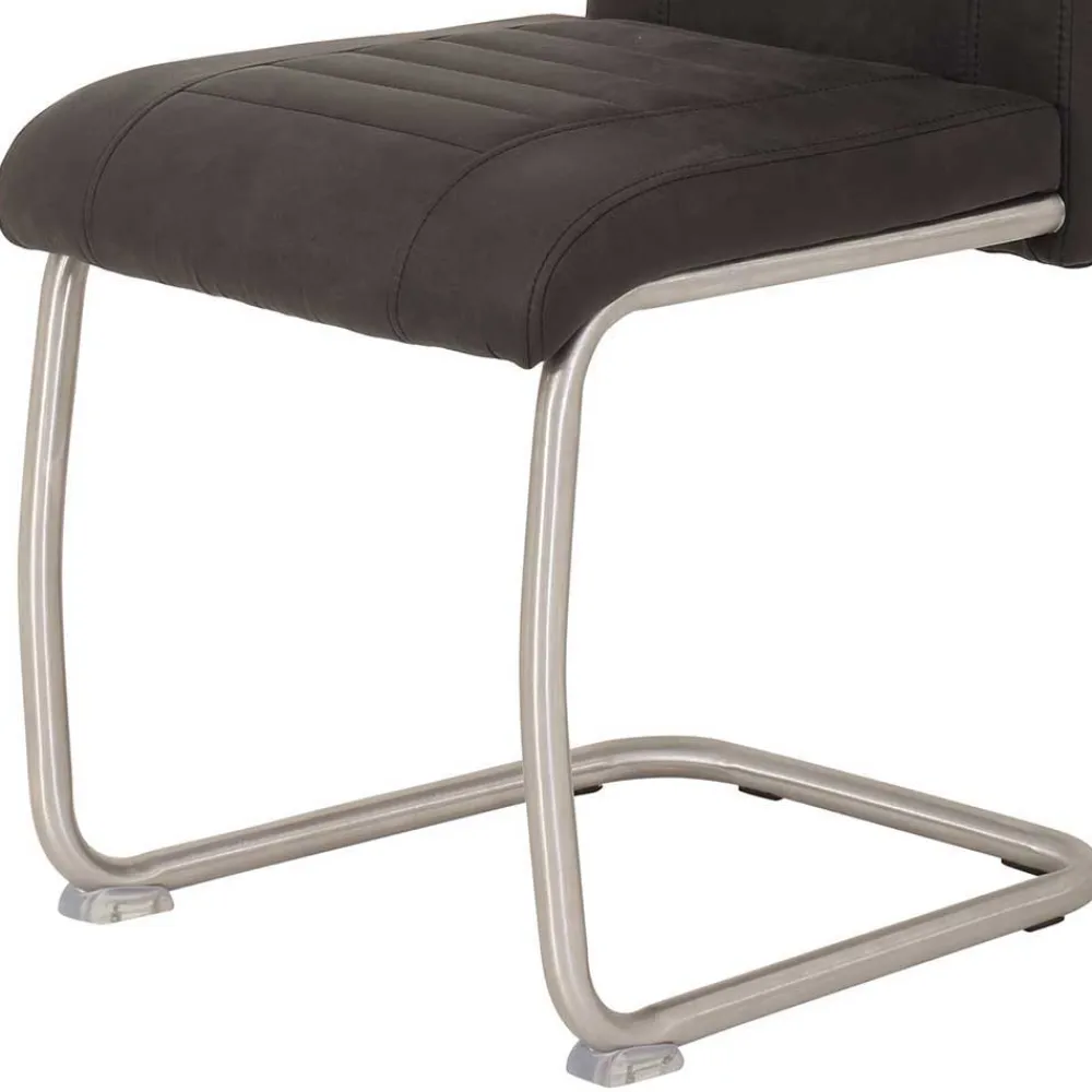 Wohnen Sessel<Esszimmer Schwingstuhl in Anthrazit - Zenca (Set)