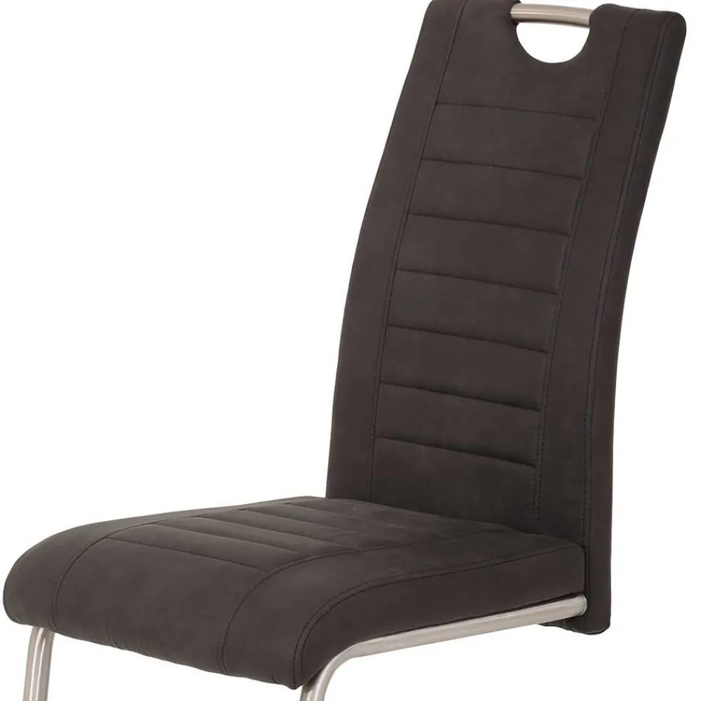Wohnen Sessel<Esszimmer Schwingstuhl in Anthrazit - Zenca (Set)