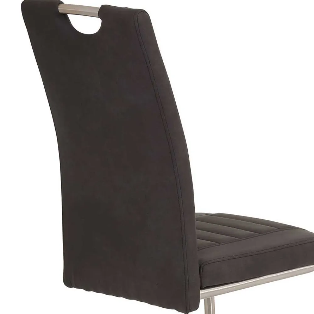 Wohnen Sessel<Esszimmer Schwingstuhl in Anthrazit - Zenca (Set)