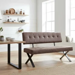 Wohnen Sitzbank<Esszimmer Sitzbank Laticio in Braun Microfaser