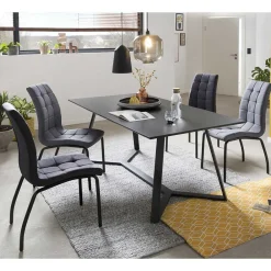 Wohnen Sitzgruppe<Esszimmer Sitzgruppe im Loft Stil - Vonza (fünfteilig)