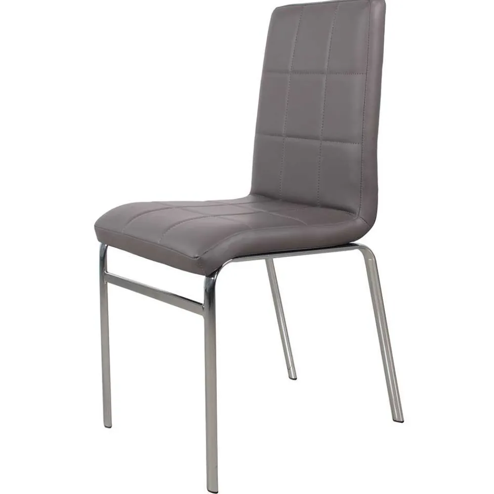 Wohnen Sitzgruppe<Esszimmer Sitzgruppe in Grau & Weiß Sisela mit Kunstleder Stühlen (fünfteilig)