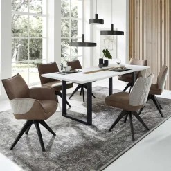 Wohnen Sitzgruppe<Esszimmer Sitzgruppe mit sechs Sitzplätzen - Niam (siebenteilig)