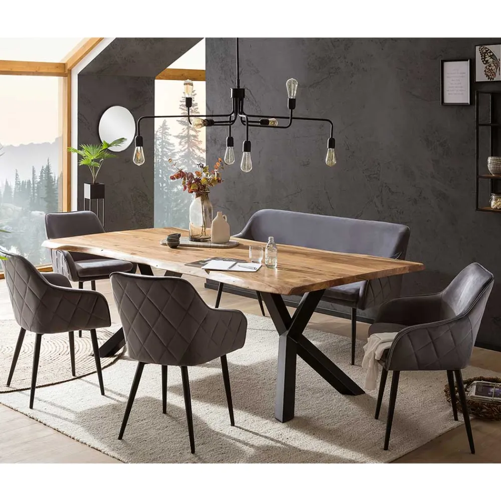 Wohnen Tische<Esszimmer Sitzgruppe mit Bank Set - Jalona (sechsteilig)
