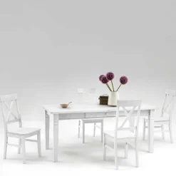 Wohnen Sitzgruppe<Esszimmer Sitzgruppe Onesti im skandinavischen Landhausstil (fünfteilig)