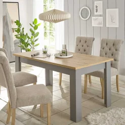 Wohnen Tische<Esszimmer Tisch in Eiche NB & Lichtgrau - Buleta