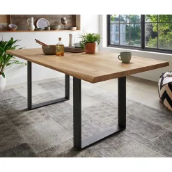 Wohnen Tische<Esszimmer Tisch mit Holzplatte aus Wildeiche - Rouven