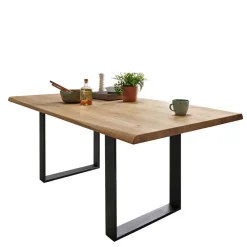 Wohnen Tische<Esszimmer Tisch mit Holzplatte aus Wildeiche - Rouven