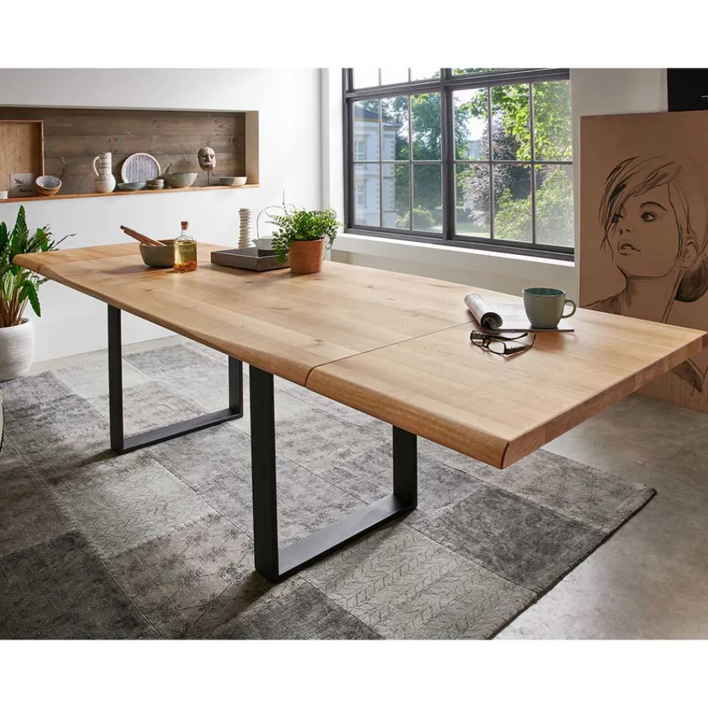 Wohnen Tische<Esszimmer Tisch mit Holzplatte aus Wildeiche - Rouven