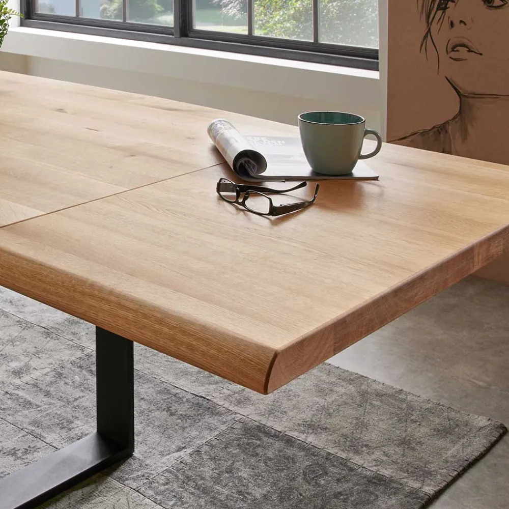 Wohnen Tische<Esszimmer Tisch mit Holzplatte aus Wildeiche - Rouven