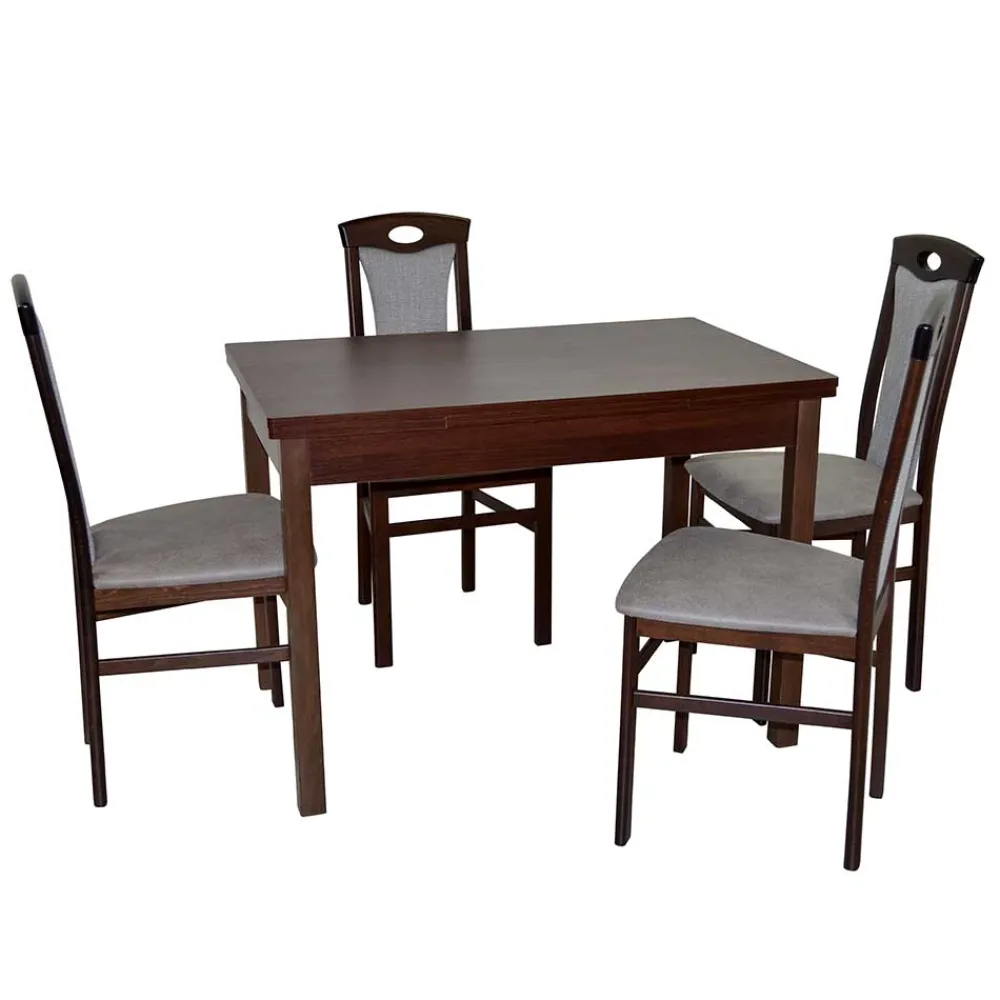 Wohnen Sitzgruppe<Esszimmer Tisch mit Stühlen Set - Renato (fünfteilig)