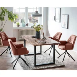 Wohnen Sitzgruppe<Esszimmer Tischgruppe mit Drehstühlen - Conny (fünfteilig)